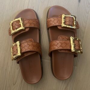 Schutz Enola Woven Strap Sandal Miele Size 7